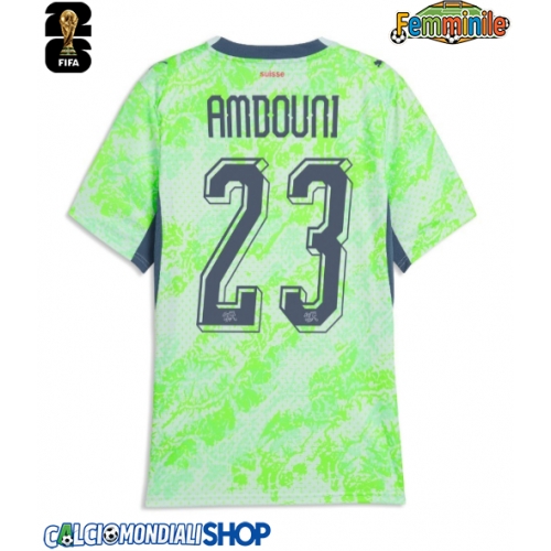 Maglie da calcio Svizzera Zeki Amdouni #23 Seconda Maglia Femminile Mondiali 2026  Manica Corta